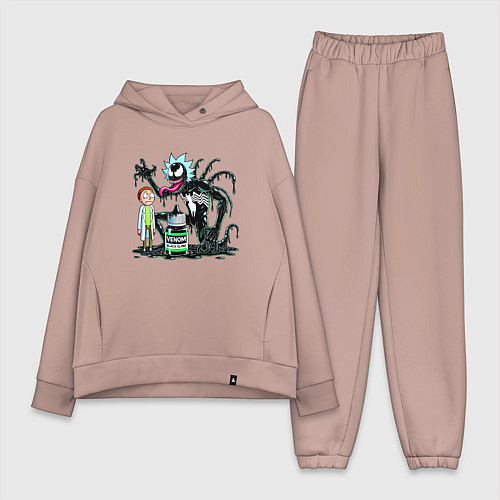 Женский костюм оверсайз Morty and Rick-Venom - ai art fantasy / Пыльно-розовый – фото 1