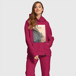 Женский костюм оверсайз Горная душа, цвет: маджента — фото 2