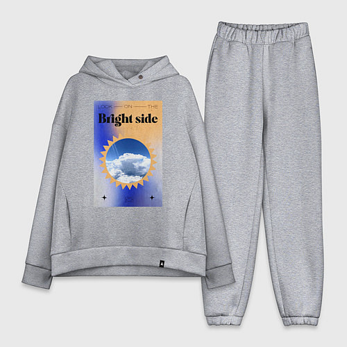 Женский костюм оверсайз Светлая сторона / Меланж – фото 1