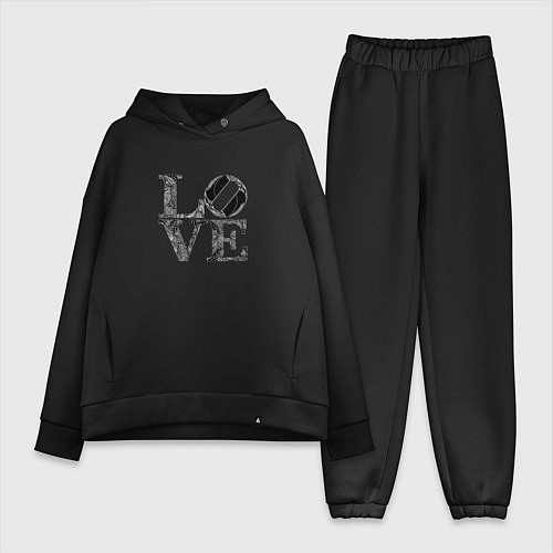 Женский костюм оверсайз L o v e / Черный – фото 1