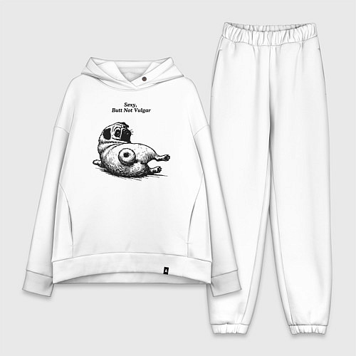 Женский костюм оверсайз Мопс Валентин / Белый – фото 1