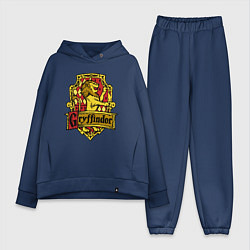 Женский костюм оверсайз Hogwarts - gryffindor logo, цвет: тёмно-синий