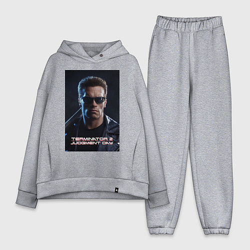 Женский костюм оверсайз Арнольд - терминатор / Меланж – фото 1