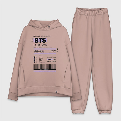 Женский костюм оверсайз Bts ticket / Пыльно-розовый – фото 1