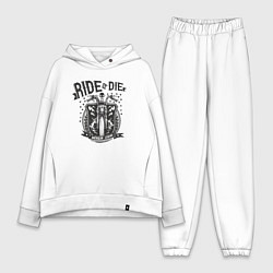 Женский костюм оверсайз Гони или умри, цвет: белый