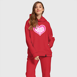 Женский костюм оверсайз Oh my god love, цвет: красный — фото 2