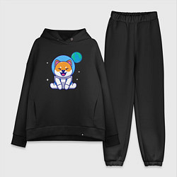 Женский костюм оверсайз Space doggy, цвет: черный
