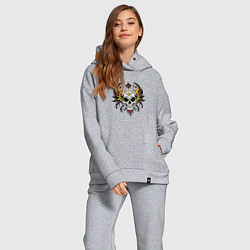 Женский костюм оверсайз Decorative skull, цвет: меланж — фото 2