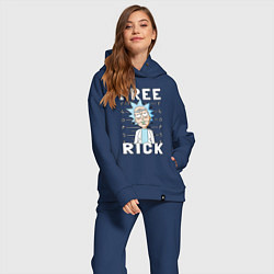Женский костюм оверсайз Free Rick ruler, цвет: тёмно-синий — фото 2