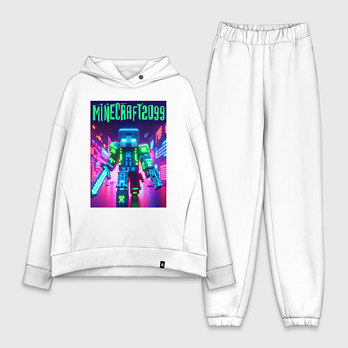 Женский костюм оверсайз Minecraft 2099 - neon glow fantasy / Белый – фото 1