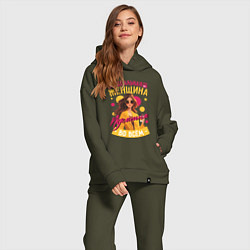 Женский костюм оверсайз Женщина идеальна во всём, цвет: хаки — фото 2