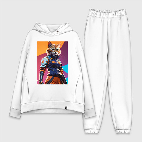 Женский костюм оверсайз Ультразверьки кошка / Белый – фото 1