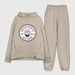 Женский костюм оверсайз Нашивка с Риком Санчесом, цвет: миндальный