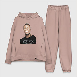 Женский костюм оверсайз James Alan Hetfield - Metallica leader, цвет: пыльно-розовый