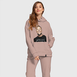 Женский костюм оверсайз James Alan Hetfield - Metallica leader, цвет: пыльно-розовый — фото 2