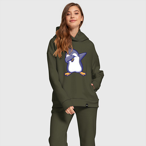 Женский костюм оверсайз Dab penguin / Хаки – фото 2