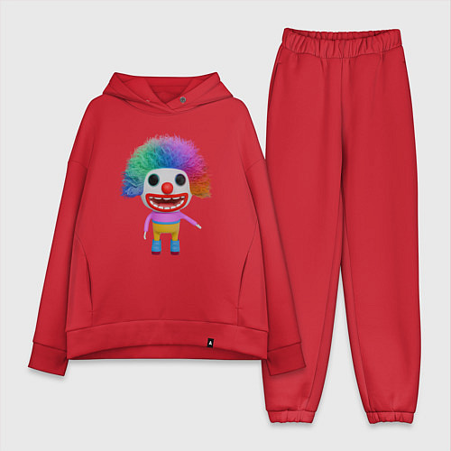 Женский костюм оверсайз Cartoon clown colorful / Красный – фото 1