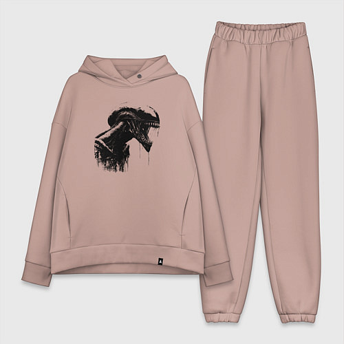 Женский костюм оверсайз Мощный ксеноморф / Пыльно-розовый – фото 1