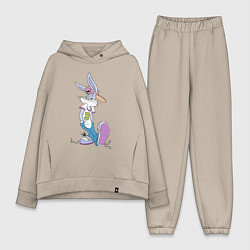 Женский костюм оверсайз Bugs Bunny in the sneakers, цвет: миндальный