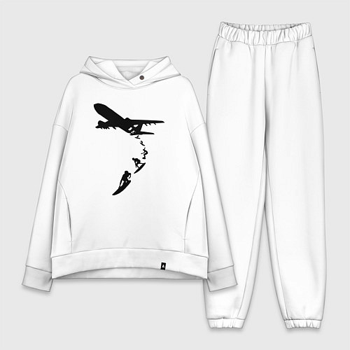 Женский костюм оверсайз Surfer plane / Белый – фото 1