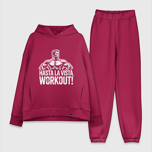 Женский костюм оверсайз Arnold - hasta la vista workout / Маджента – фото 1