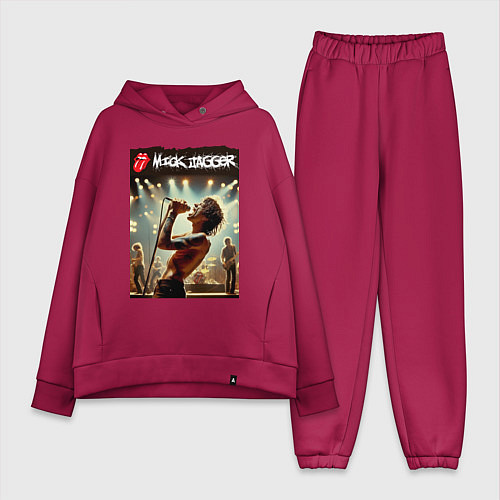 Женский костюм оверсайз Мик Джагер - Роллинг Стоунз / Маджента – фото 1