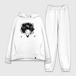 Женский костюм оверсайз Девочка весна, цвет: белый