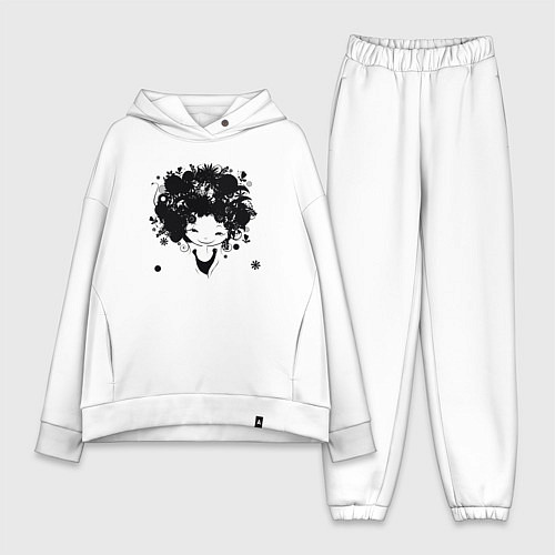 Женский костюм оверсайз Девочка весна / Белый – фото 1