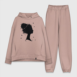 Женский костюм оверсайз Flower girl, цвет: пыльно-розовый