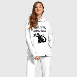 Женский костюм оверсайз Мир труд армагедец годзилла, цвет: белый — фото 2