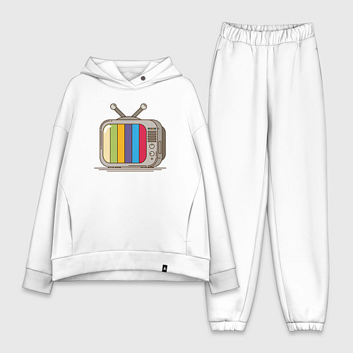 Женский костюм оверсайз Retro television / Белый – фото 1