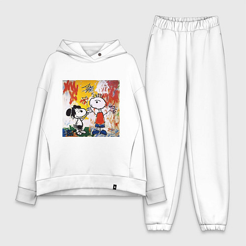 Женский костюм оверсайз Граффити Снупи / Белый – фото 1