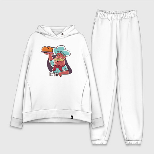 Женский костюм оверсайз Лучший шеф / Белый – фото 1