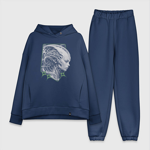 Женский костюм оверсайз Внеземная кибер-девушка / Тёмно-синий – фото 1