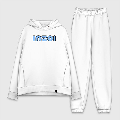 Женский костюм оверсайз Inzoi синий логотип / Белый – фото 1