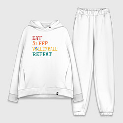 Женский костюм оверсайз Eat sleep volley, цвет: белый