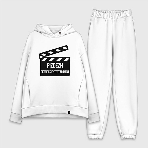 Женский костюм оверсайз Pizdezh pictures entertainment / Белый – фото 1