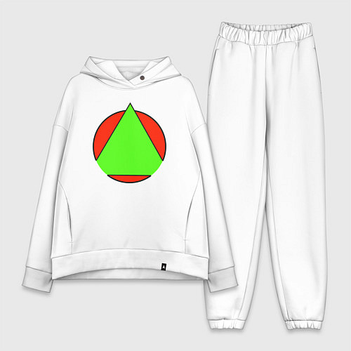 Женский костюм оверсайз Треугольник в круге / Белый – фото 1