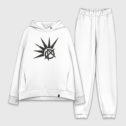 Женский костюм оверсайз Anarchy punks, цвет: белый