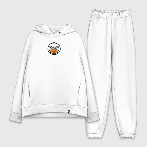 Женский костюм оверсайз Ebloduck - мем с уткой / Белый – фото 1