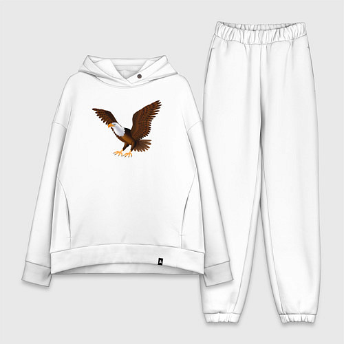 Женский костюм оверсайз Орёл мультяшный / Белый – фото 1
