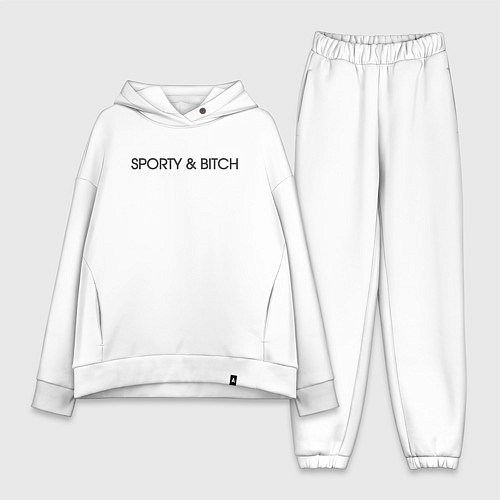 Женский костюм оверсайз Sporty and bitch / Белый – фото 1