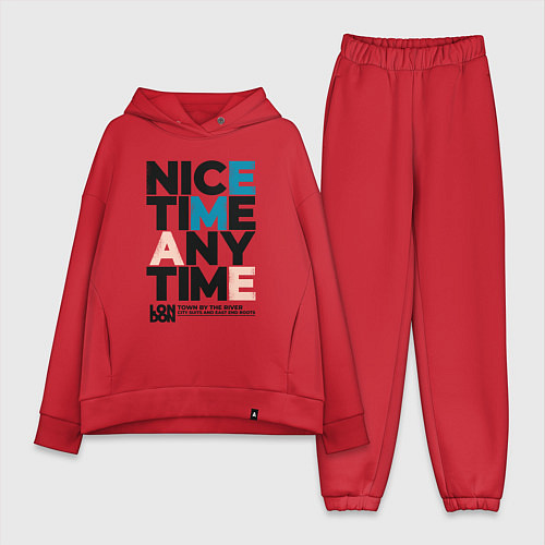 Женский костюм оверсайз Nice time any time / Красный – фото 1