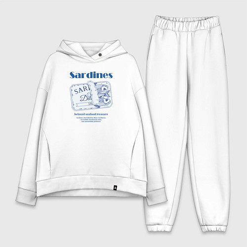 Женский костюм оверсайз Seafood sardines / Белый – фото 1