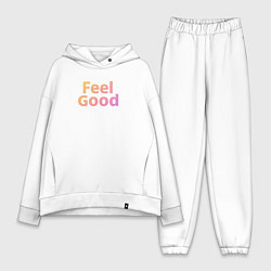 Женский костюм оверсайз Feel Good желто-розовый градиент, цвет: белый