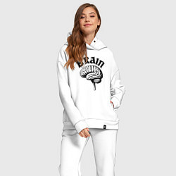 Женский костюм оверсайз Мозговой центр, цвет: белый — фото 2