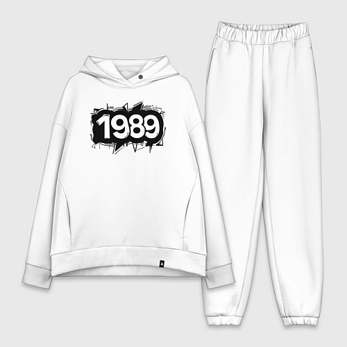 Женский костюм оверсайз Граффити 1989 / Белый – фото 1