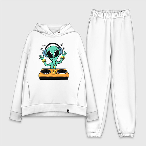 Женский костюм оверсайз Диджей инопланетянин / Белый – фото 1