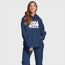 Женский костюм оверсайз 2004 год в стиле граффити, цвет: тёмно-синий — фото 2