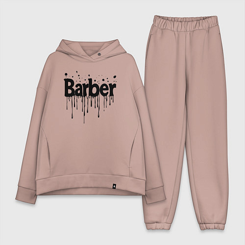 Женский костюм оверсайз Барберский стиль / Пыльно-розовый – фото 1